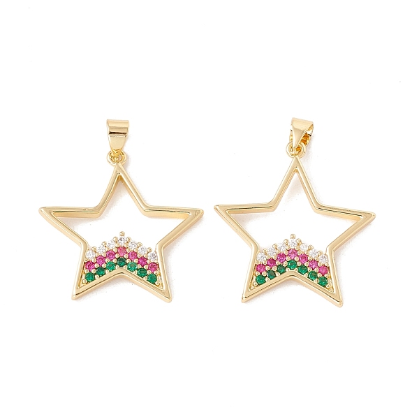PandaHall Brass Micro Pave Colorful Cubic Zirconia Pendants, Cadmium Free & Lead Free, Star, Real 18K Gold Plated, 26.5x25x2mm, Hole...
PandaHall Brass Micro Pave Colorful Cubic Zirconia Pendants, Cadmium Free & Lead Free, Star, Real 18K Gold Plated, 26.5x25x2mm, Hole...