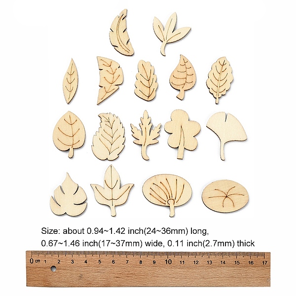 PandaHall 100Pcs Wooden Cabochons, Laser Cut Wood Shapes, Leaf, PapayaWhip, 24~36x17~37x2.7mm Wood Leaf Orange
PandaHall 100Pcs Wooden Cabochons, Laser Cut Wood Shapes, Leaf, PapayaWhip, 24~36x17~37x2.7mm Wood Leaf Orange