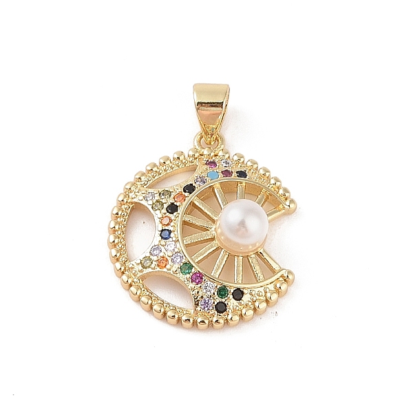 PandaHall Brass Micro Pave Colorful Cubic Zirconia Pendants, with ABS Plastic Beads, Real 18K Gold Plated, Moon, 21x18x6.5mm, Hole: 4x3.5mm...
PandaHall Brass Micro Pave Colorful Cubic Zirconia Pendants, with ABS Plastic Beads, Real 18K Gold Plated, Moon, 21x18x6.5mm, Hole: 4x3.5mm...