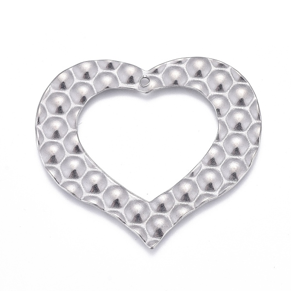 PandaHall 304 Stainless Steel Hollow Pendants, Textured, Heart, Stainless Steel Color, 33x37.5x1mm, Hole: 1.2mm 304 Stainless Steel Heart
PandaHall 304 Stainless Steel Hollow Pendants, Textured, Heart, Stainless Steel Color, 33x37.5x1mm, Hole: 1.2mm 304 Stainless Steel Heart