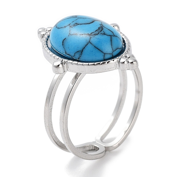 PandaHall 304 Stainless Steel Ring, Adjustable Synthetic Turquoise Rings, Oval, 15.5x21.5mm, Inner Diameter: Adjustable Synthetic Turquoise...
PandaHall 304 Stainless Steel Ring, Adjustable Synthetic Turquoise Rings, Oval, 15.5x21.5mm, Inner Diameter: Adjustable Synthetic Turquoise...