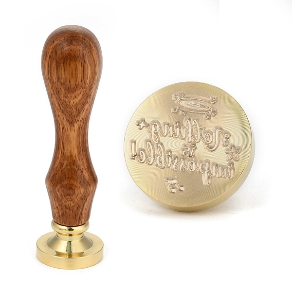 PandaHall Brass Retro Wax Sealing Stamp, with Wooden Handle for Post Decoration DIY Card Making, Nothing is impossible, Word, 90x25.5mm...
PandaHall Brass Retro Wax Sealing Stamp, with Wooden Handle for Post Decoration DIY Card Making, Nothing is impossible, Word, 90x25.5mm...