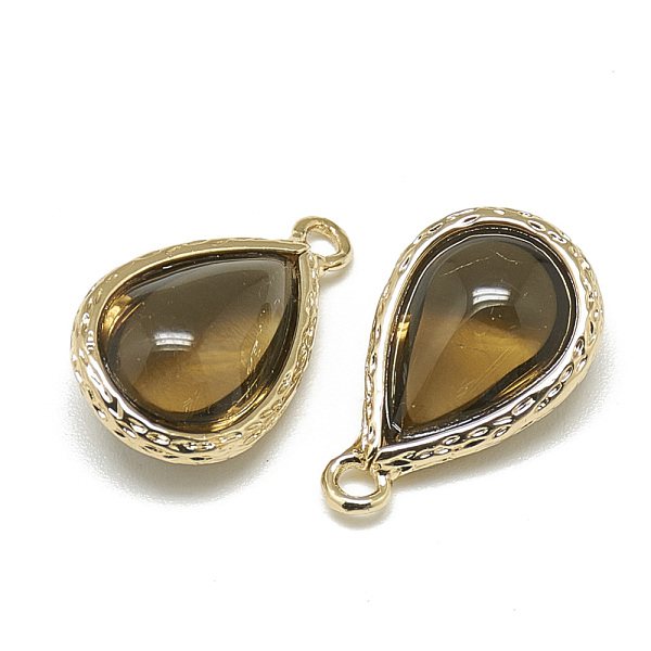 PandaHall Glass Pendants, with Golden Tone Brass Findings, teardrop, Dark Khaki, 18.5x12.5x7mm, Hole: 1.5mm Brass+Glass Teardrop Yellow
PandaHall Glass Pendants, with Golden Tone Brass Findings, teardrop, Dark Khaki, 18.5x12.5x7mm, Hole: 1.5mm Brass+Glass Teardrop Yellow