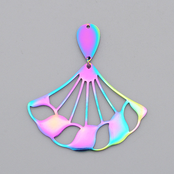 PandaHall Ion Plating(IP) 201 Stainless Steel Pendants, Laser Cut, with Jump Rings, Fan, Rainbow Color, 44mm, Hole: 1mm 201 Stainless Steel...
PandaHall Ion Plating(IP) 201 Stainless Steel Pendants, Laser Cut, with Jump Rings, Fan, Rainbow Color, 44mm, Hole: 1mm 201 Stainless Steel...