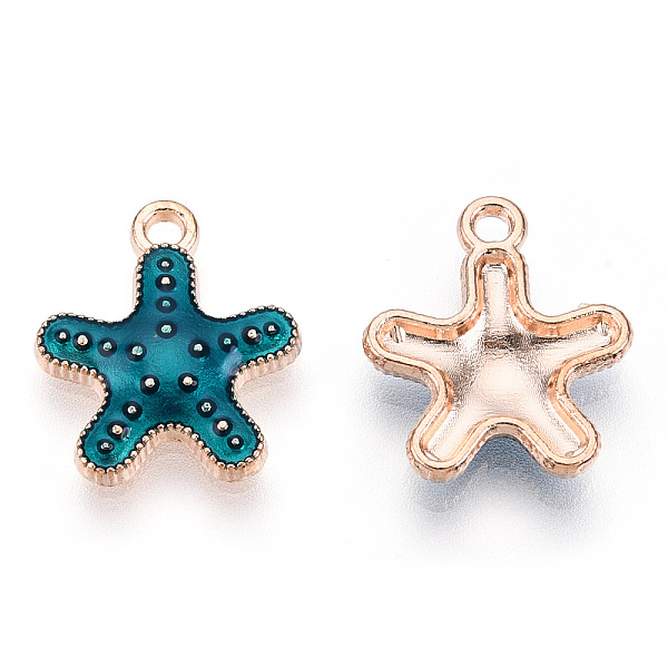 PandaHall Alloy Enamel Pendants, Light Gold, Starfish/Sea Stars, Steel Blue, 16x14x3mm, Hole: 1.5mm Alloy+Enamel Starfish
PandaHall Alloy Enamel Pendants, Light Gold, Starfish/Sea Stars, Steel Blue, 16x14x3mm, Hole: 1.5mm Alloy+Enamel Starfish