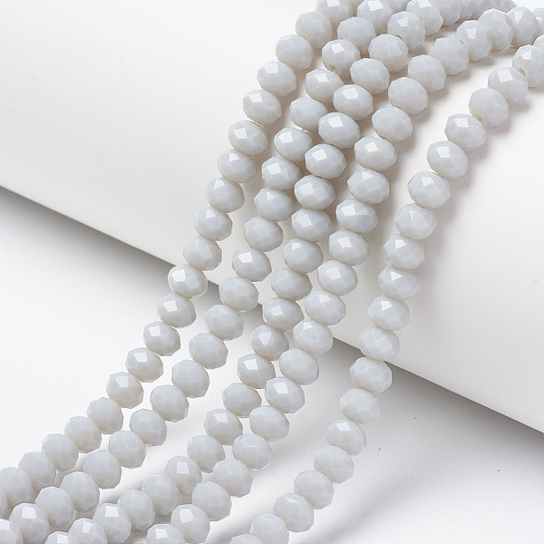 PandaHall Opaque Solid Color Glass Beads Strands, Faceted, Rondelle, Gainsboro, 6x5mm, Hole: 1mm, about 83~85pcs/strand, 38~39cm Glass..., Gray
PandaHall Opaque Solid Color Glass Beads Strands, Faceted, Rondelle, Gainsboro, 6x5mm, Hole: 1mm, about 83~85pcs/strand, 38~39cm Glass..., Gray