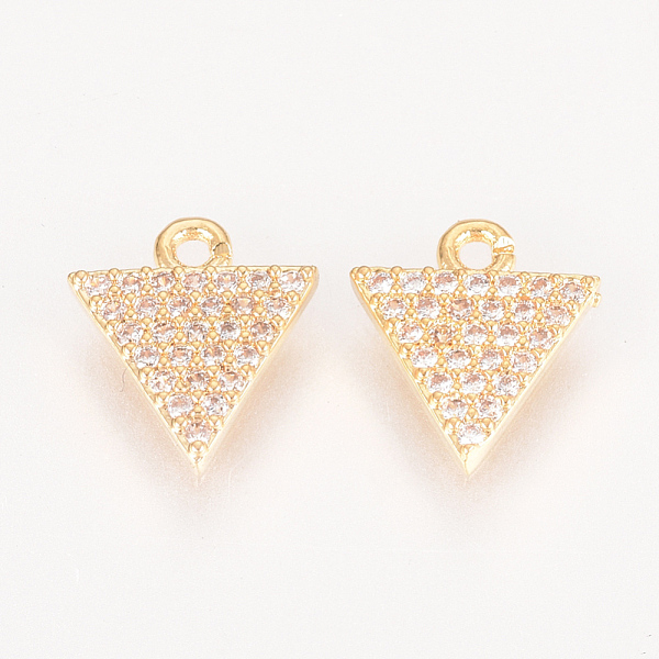 PandaHall Brass Micro Pave Cubic Zirconia Charms, Triangle, Nickel Free, Real 18K Gold Plated, 10x9x2mm, Hole: 1mm Brass+Cubic Zirconia..., Clear
PandaHall Brass Micro Pave Cubic Zirconia Charms, Triangle, Nickel Free, Real 18K Gold Plated, 10x9x2mm, Hole: 1mm Brass+Cubic Zirconia..., Clear