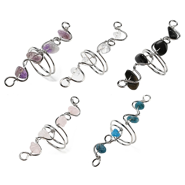 PandaHall Natural Mixed Gemstone Chips Finger Ring, Rack Plating Platinum Brass Wire Wrap Wide Ring, Inner Diameter: 17~19mm Mixed Stone
PandaHall Natural Mixed Gemstone Chips Finger Ring, Rack Plating Platinum Brass Wire Wrap Wide Ring, Inner Diameter: 17~19mm Mixed Stone