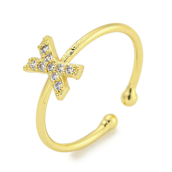 PandaHall Rack Plating Brass Open Cuff Rings for Women, with Cubic Zirconia, Cadmium Free & Lead Free, Long-Lasting Plated, Letter, Letter X...
PandaHall Rack Plating Brass Open Cuff Rings for Women, with Cubic Zirconia, Cadmium Free & Lead Free, Long-Lasting Plated, Letter, Letter X...