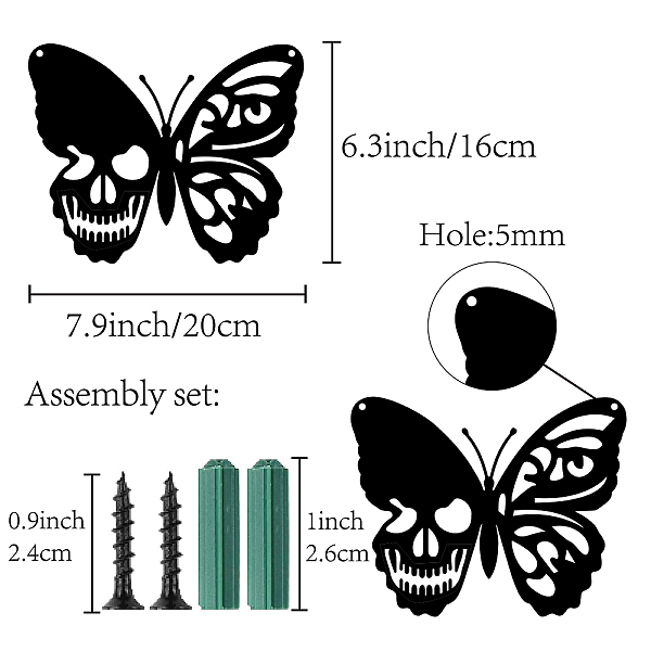 PandaHall Iron Pendant Decorations, for Outdoor Garden Decoration, Butterfly with Skull, Electrophoresis Black, 16x20x0.15cm Iron Butterfly...
PandaHall Iron Pendant Decorations, for Outdoor Garden Decoration, Butterfly with Skull, Electrophoresis Black, 16x20x0.15cm Iron Butterfly...