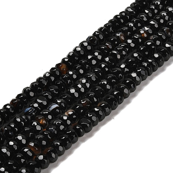 PandaHall Natural Striped Agate/Banded Agate Strands, Faceted Rondelle, Dyed & Heated, Black, 5.5~6x3~4mm, Hole: 1mm, about 98~100pcs/strand...
PandaHall Natural Striped Agate/Banded Agate Strands, Faceted Rondelle, Dyed & Heated, Black, 5.5~6x3~4mm, Hole: 1mm, about 98~100pcs/strand...