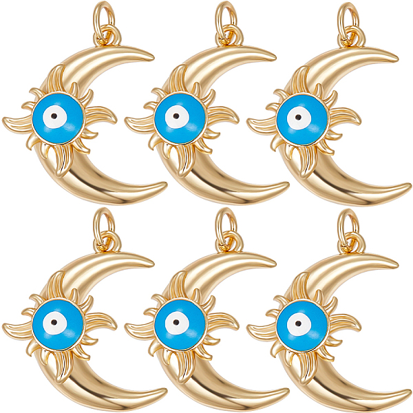 PandaHall Beebeecraft 8Pcs Eco-Friendly Brass Enamel Pendants, with Jump Ring, Moon with Evil Eye Charm, Real 18K Gold Plated, 21x18x6mm...
PandaHall Beebeecraft 8Pcs Eco-Friendly Brass Enamel Pendants, with Jump Ring, Moon with Evil Eye Charm, Real 18K Gold Plated, 21x18x6mm...