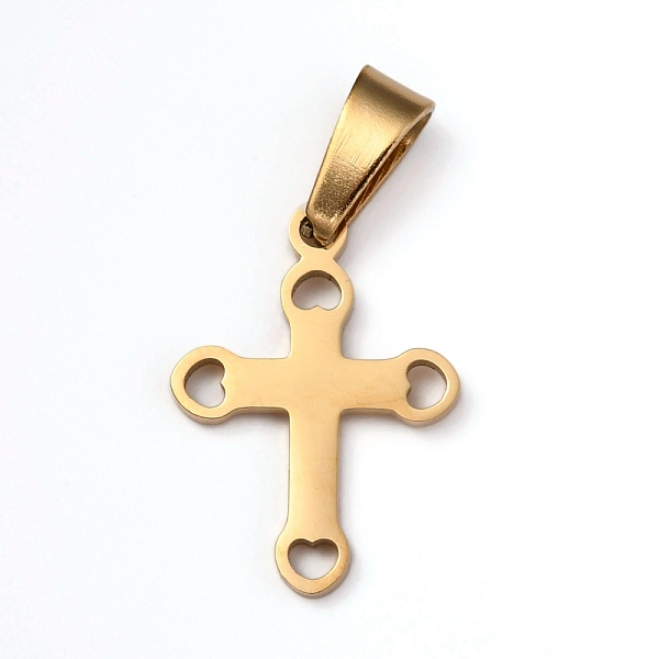 PandaHall 304 Stainless Steel Pendants, Cross, Golden, 19x14x1.5mm, Hole: 3.5x7mm 304 Stainless Steel Cross
PandaHall 304 Stainless Steel Pendants, Cross, Golden, 19x14x1.5mm, Hole: 3.5x7mm 304 Stainless Steel Cross