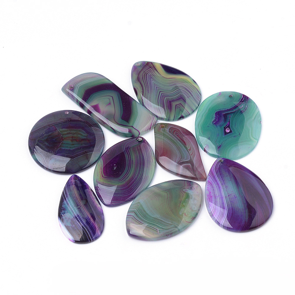 PandaHall Natural Striped Agate/Banded Agate Pendants, Dyed, Mixed Shape, Indigo, 36~63x35~47x5.5~6mm, Hole: 2mm Banded Agate Mixed Shapes..., Purple
PandaHall Natural Striped Agate/Banded Agate Pendants, Dyed, Mixed Shape, Indigo, 36~63x35~47x5.5~6mm, Hole: 2mm Banded Agate Mixed Shapes..., Purple