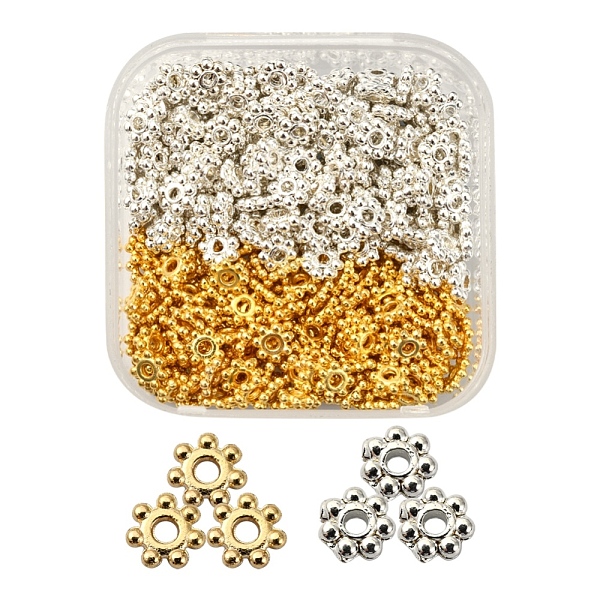 PandaHall 400Pcs 2 Colors Tibetan Style Alloy Spacer Beads, Lead Free & Cadmium Free, Granulated Beads, Golden & Silver, 4x1.5mm, hole: 1mm...
PandaHall 400Pcs 2 Colors Tibetan Style Alloy Spacer Beads, Lead Free & Cadmium Free, Granulated Beads, Golden & Silver, 4x1.5mm, hole: 1mm...