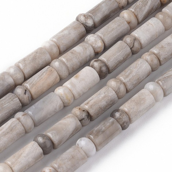 PandaHall Natural Silver Leaf Jasper Beads Strands, Column and Rondelle, Column: 10~11.5x6mm, Hole: 0.8mm, Rondelle: 6.5x3.5~4.5mm, Hole...
PandaHall Natural Silver Leaf Jasper Beads Strands, Column and Rondelle, Column: 10~11.5x6mm, Hole: 0.8mm, Rondelle: 6.5x3.5~4.5mm, Hole...