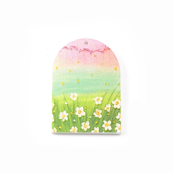 PandaHall Printed Acrylic Pendants, Arch-shaped with Flower, Colorful, 34.5x24x2mm, Hole: 1.2mm Acrylic Half Round
PandaHall Printed Acrylic Pendants, Arch-shaped with Flower, Colorful, 34.5x24x2mm, Hole: 1.2mm Acrylic Half Round