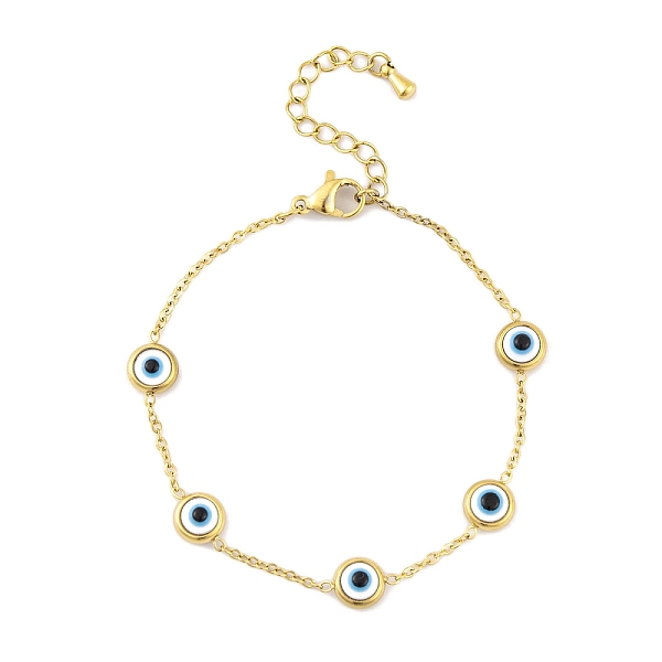 PandaHall Ion Plating(IP) 304 Stainless Steel Chains Anklet, Resin Evil Eye Charms Anklet, Golden, White, 6-3/4 inch(17cm) Stainless Steel...
PandaHall Ion Plating(IP) 304 Stainless Steel Chains Anklet, Resin Evil Eye Charms Anklet, Golden, White, 6-3/4 inch(17cm) Stainless Steel...