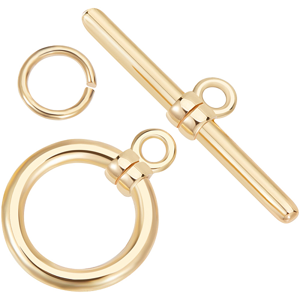 PandaHall Beebeecraft 10Pcs Brass Toggle Clasps, Round Ring, with 20Pcs Open Jump Rings, Real 18K Gold Plated, Ring: 13x10x2.5mm, Hole...
PandaHall Beebeecraft 10Pcs Brass Toggle Clasps, Round Ring, with 20Pcs Open Jump Rings, Real 18K Gold Plated, Ring: 13x10x2.5mm, Hole...