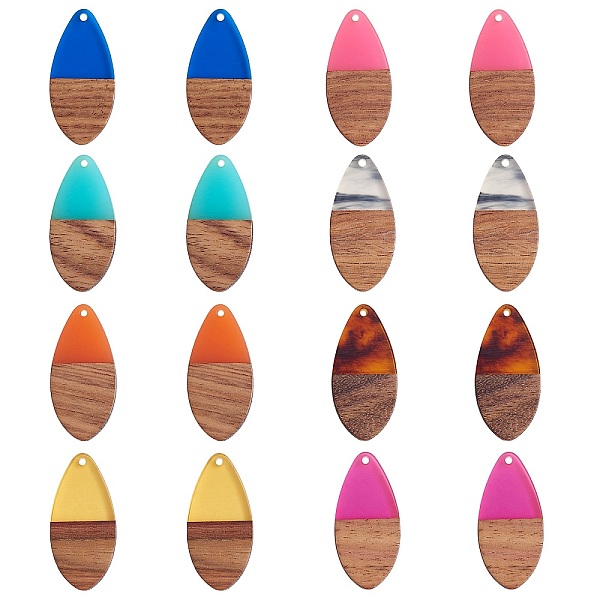 PandaHall 16Pcs 8 Styles Transparent Resin & Walnut Wood Pendants, Teardrop Charm, Mixed Color, 38x18x3mm, Hole: 2mm, 2pcs/style Resin+Wood..., Multicolor
PandaHall 16Pcs 8 Styles Transparent Resin & Walnut Wood Pendants, Teardrop Charm, Mixed Color, 38x18x3mm, Hole: 2mm, 2pcs/style Resin+Wood..., Multicolor