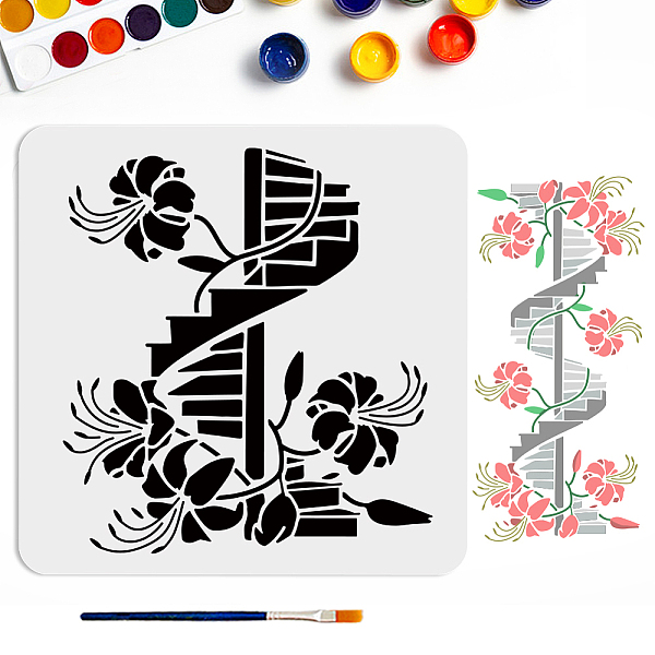 PandaHall MAYJOYDIY US 1Pc Flower Theme PET Hollow Out Drawing Painting Stencils, with 1Pc Art Paint Brushes, for DIY Scrapbook, Photo Album...
PandaHall MAYJOYDIY US 1Pc Flower Theme PET Hollow Out Drawing Painting Stencils, with 1Pc Art Paint Brushes, for DIY Scrapbook, Photo Album...
