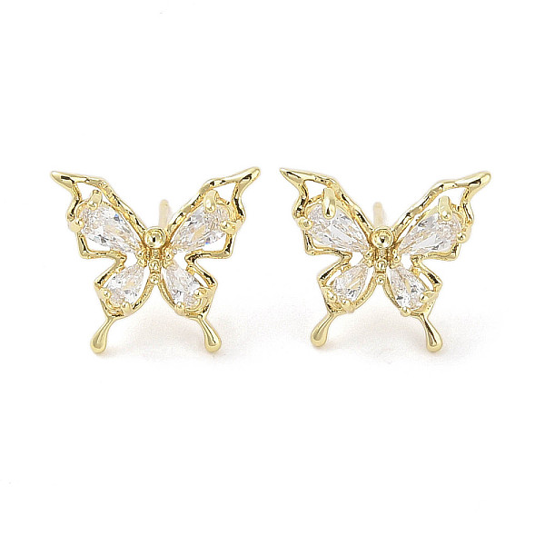 PandaHall Butterfly Brass Stud Earrings with Glass for Women, Real 18K Gold Plated, 15x17mm Brass Butterfly Clear
PandaHall Butterfly Brass Stud Earrings with Glass for Women, Real 18K Gold Plated, 15x17mm Brass Butterfly Clear