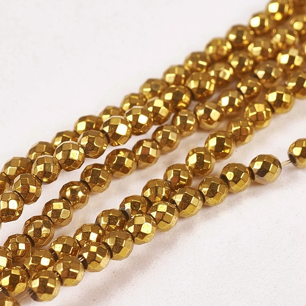 PandaHall Electroplate Non-magnetic Synthetic Hematite Beads Strands, Faceted, Round, Grade AAAA, Golden Plated, 2mm, Hole: 0.5mm, about...
PandaHall Electroplate Non-magnetic Synthetic Hematite Beads Strands, Faceted, Round, Grade AAAA, Golden Plated, 2mm, Hole: 0.5mm, about...