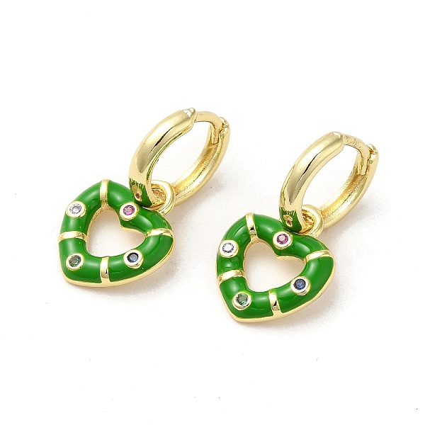 PandaHall Heart Real 18K Gold Plated Brass Dangle Hoop Earrings, with Cubic Zirconia and Enamel, Green, 21.5x11.5mm Cubic Zirconia Heart...
PandaHall Heart Real 18K Gold Plated Brass Dangle Hoop Earrings, with Cubic Zirconia and Enamel, Green, 21.5x11.5mm Cubic Zirconia Heart...