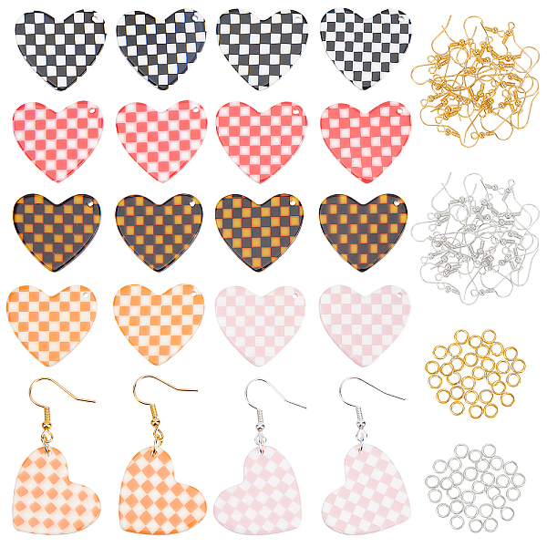 PandaHall Olycraft DIY Dangle Earring Making Kits, 20Pcs Heart Cellulose Acetate(Resin) Pendants, Iron Open Jump Rings & Earring Hooks..., Multicolor
PandaHall Olycraft DIY Dangle Earring Making Kits, 20Pcs Heart Cellulose Acetate(Resin) Pendants, Iron Open Jump Rings & Earring Hooks..., Multicolor