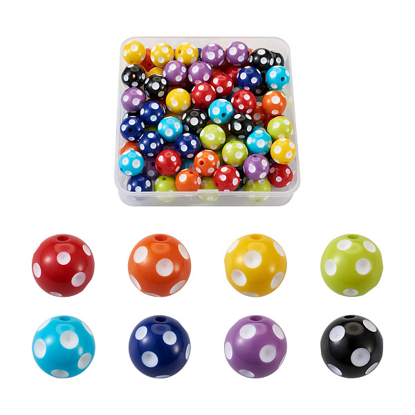 PandaHall Cheriswelry 80Pcs 8 Colors Opaque Resin Beads, Round with Polka Dot Pattern, Mixed Color, 18mm, Hole: 1.5mm Resin Round Multicolor
PandaHall Cheriswelry 80Pcs 8 Colors Opaque Resin Beads, Round with Polka Dot Pattern, Mixed Color, 18mm, Hole: 1.5mm Resin Round Multicolor