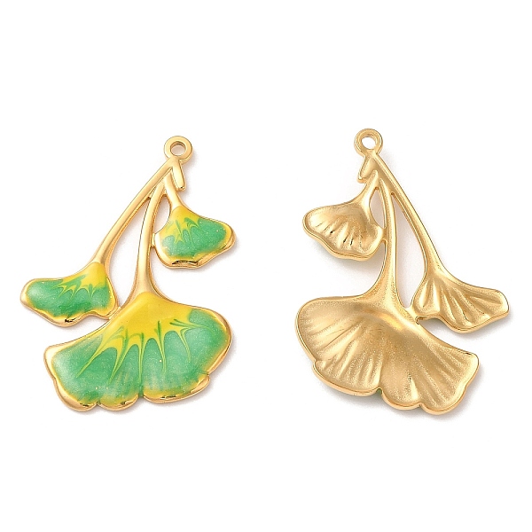 PandaHall 304 Stainless Steel Enamel Pendants, Real 18K Gold Plated, Ginkgo Leaf Charm, Lime Green, 32x22.5x2mm, Hole: 1.4mm Stainless...
PandaHall 304 Stainless Steel Enamel Pendants, Real 18K Gold Plated, Ginkgo Leaf Charm, Lime Green, 32x22.5x2mm, Hole: 1.4mm Stainless...