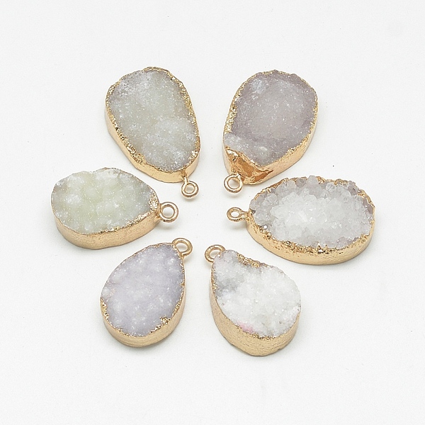 PandaHall Natural Druzy Agate Pendants, Dyed, teardrop, with Golden Tone Brass Findings, Light Grey, 27~35x17~21x5~12mm, Hole: 1~2mm Natural..., Gray
PandaHall Natural Druzy Agate Pendants, Dyed, teardrop, with Golden Tone Brass Findings, Light Grey, 27~35x17~21x5~12mm, Hole: 1~2mm Natural..., Gray