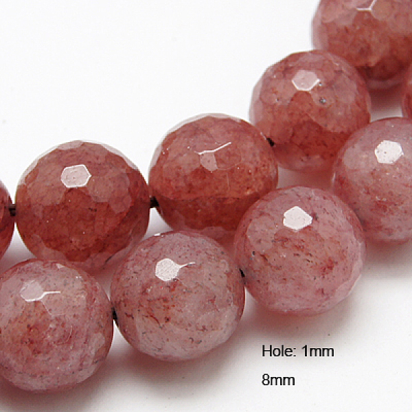 PandaHall Natural Strawberry Quartz Beads Strands, Faceted, Round, 8mm, Hole: 1mm Other Quartz Round Red
PandaHall Natural Strawberry Quartz Beads Strands, Faceted, Round, 8mm, Hole: 1mm Other Quartz Round Red