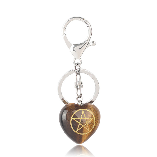 PandaHall Natural Tiger Eye Heart with Kore Symbol Keychain, Reiki Energy Stone Keychain for Bag Jewelry Gift Decoration, 9.5x3cm Tiger Eye...
PandaHall Natural Tiger Eye Heart with Kore Symbol Keychain, Reiki Energy Stone Keychain for Bag Jewelry Gift Decoration, 9.5x3cm Tiger Eye...