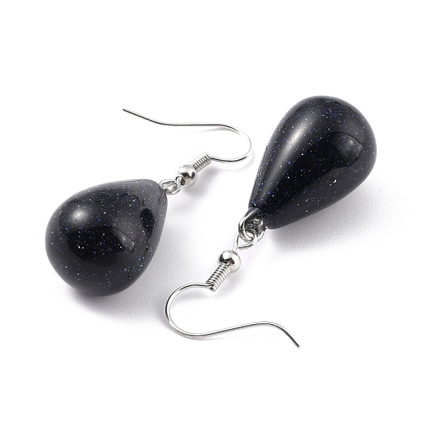 PandaHall Synthetic Blue Goldstone Dangle Earrings, with Brass Earring Hooks, Drop, Platinum, 43mm, Pin: 0.5mm Blue Goldstone
PandaHall Synthetic Blue Goldstone Dangle Earrings, with Brass Earring Hooks, Drop, Platinum, 43mm, Pin: 0.5mm Blue Goldstone