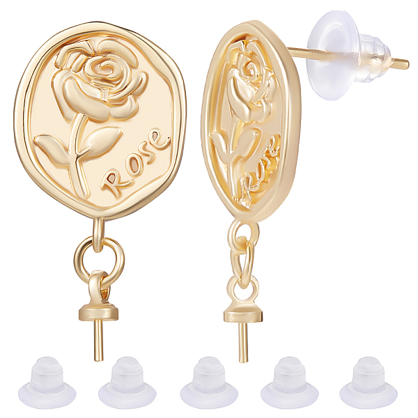 PandaHall Beebeecraft 1 Box 10Pcs Round Stud Earring Findings 18K Gold Plated Carved Rose Flower Stud Post with Sterling Silver Eye Pin Bail...
PandaHall Beebeecraft 1 Box 10Pcs Round Stud Earring Findings 18K Gold Plated Carved Rose Flower Stud Post with Sterling Silver Eye Pin Bail...