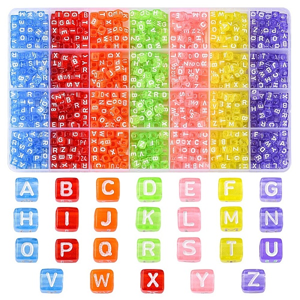PandaHall 1190Pcs 7 Colors Transparent Acrylic Beads, Cube with White Random Mixed Letters, Mixed Color, 6x6x6mm, Hole: 3.5mm, 170pcs/color..., Multicolor
PandaHall 1190Pcs 7 Colors Transparent Acrylic Beads, Cube with White Random Mixed Letters, Mixed Color, 6x6x6mm, Hole: 3.5mm, 170pcs/color..., Multicolor