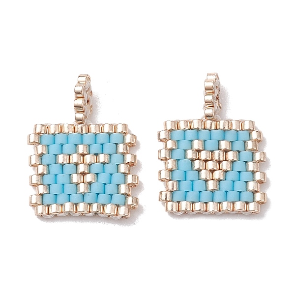 PandaHall 2Pcs Handmade MIYUKI Round Rocailles Seed Loom Pattern, Rectangle Pendants, Deep Sky Blue, 17.5x13.5x1.5mm, Hole: 1.2mm Glass...
PandaHall 2Pcs Handmade MIYUKI Round Rocailles Seed Loom Pattern, Rectangle Pendants, Deep Sky Blue, 17.5x13.5x1.5mm, Hole: 1.2mm Glass...