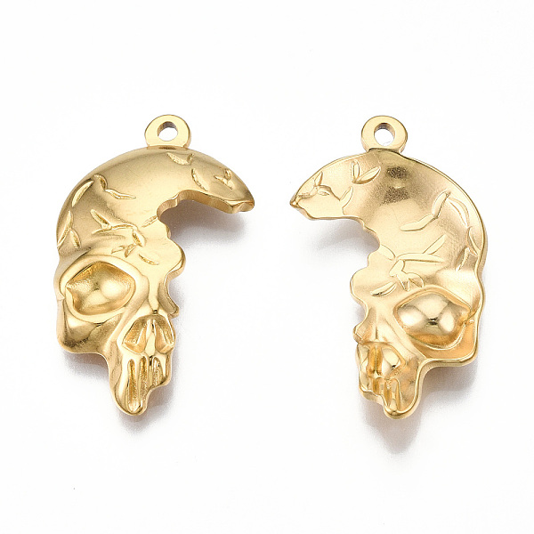 PandaHall Ion Plating(IP) 201 Stainless Steel Pendants, Skull, Real 18K Gold Plated, 30x17x4mm, Hole: 1.6mm 201 Stainless Steel Skull
PandaHall Ion Plating(IP) 201 Stainless Steel Pendants, Skull, Real 18K Gold Plated, 30x17x4mm, Hole: 1.6mm 201 Stainless Steel Skull
