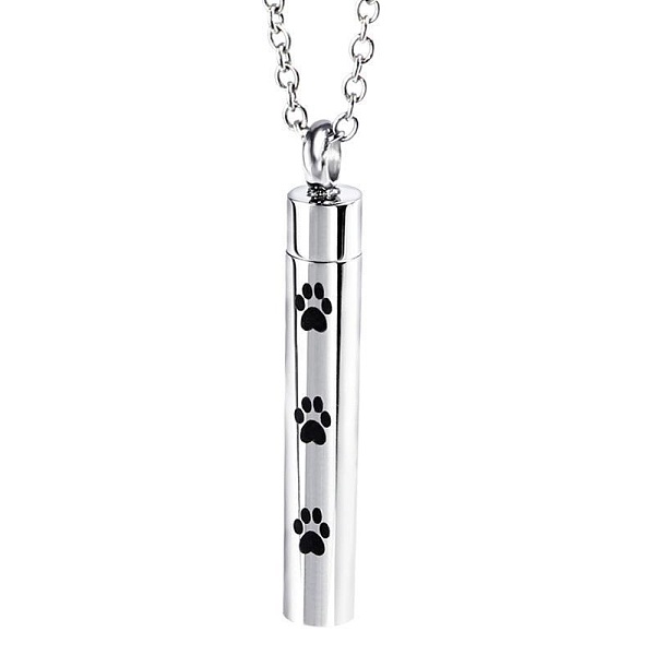 PandaHall Pet Memorial Necklace, Titanium Steel Urn Ashes Pendant Necklace, Column with Paw Print Locket Pendant Necklace for Men Women...
PandaHall Pet Memorial Necklace, Titanium Steel Urn Ashes Pendant Necklace, Column with Paw Print Locket Pendant Necklace for Men Women...