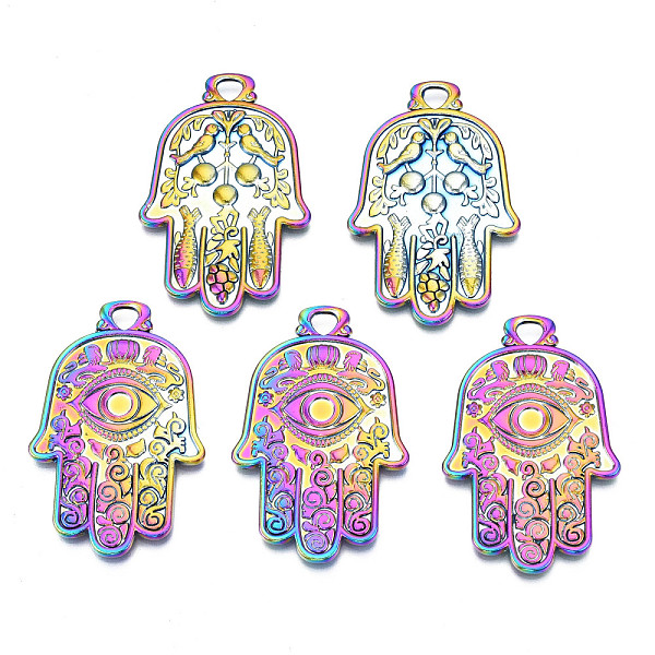 PandaHall Religion Theme Rainbow Color Alloy Pendants, Cadmium Free & Nickel Free & Lead Free, Hamsa Hand/Hand of Miriam, 47.5x30.5x2.5mm...
PandaHall Religion Theme Rainbow Color Alloy Pendants, Cadmium Free & Nickel Free & Lead Free, Hamsa Hand/Hand of Miriam, 47.5x30.5x2.5mm...