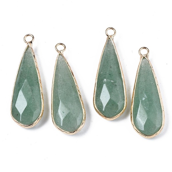 PandaHall Natural Green Aventurine Pendants, with Golden Plated Brass Edge and Loop, Teardrop, Faceted, 36~37x12x6mm, Hole: 2.5mm Green...
PandaHall Natural Green Aventurine Pendants, with Golden Plated Brass Edge and Loop, Teardrop, Faceted, 36~37x12x6mm, Hole: 2.5mm Green...