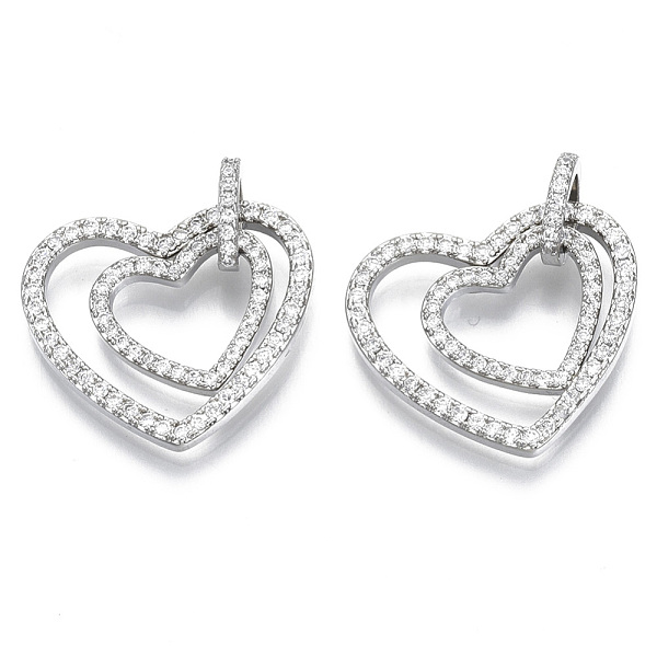 PandaHall Brass Micro Pave Cubic Zirconia Pendants, with Tube Bails, for Valentine's Day, Nickel Free, Heart with Heart, Clear, Real...
PandaHall Brass Micro Pave Cubic Zirconia Pendants, with Tube Bails, for Valentine's Day, Nickel Free, Heart with Heart, Clear, Real...