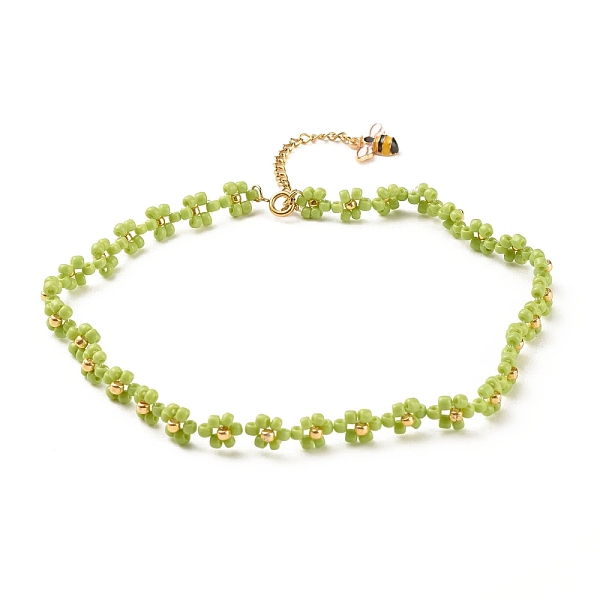 PandaHall Glass Seed Beaded Flower Necklace with Alloy Enamel Bee Charm, Braided Jewelry for Women, Golden, Yellow Green, 12.60 inch(32cm)...
PandaHall Glass Seed Beaded Flower Necklace with Alloy Enamel Bee Charm, Braided Jewelry for Women, Golden, Yellow Green, 12.60 inch(32cm)...