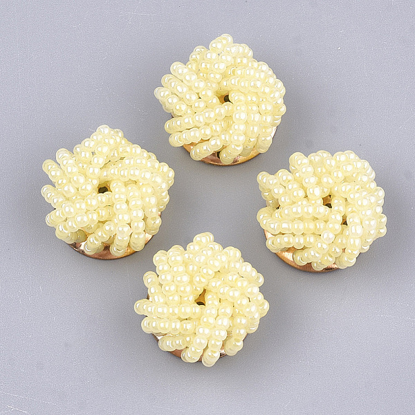 PandaHall Glass Seed Beads Cabochons, with Iron Sieve Findings, Light Gold, Lemon Chiffon, 18~20x9~11mm Glass Others Yellow
PandaHall Glass Seed Beads Cabochons, with Iron Sieve Findings, Light Gold, Lemon Chiffon, 18~20x9~11mm Glass Others Yellow
