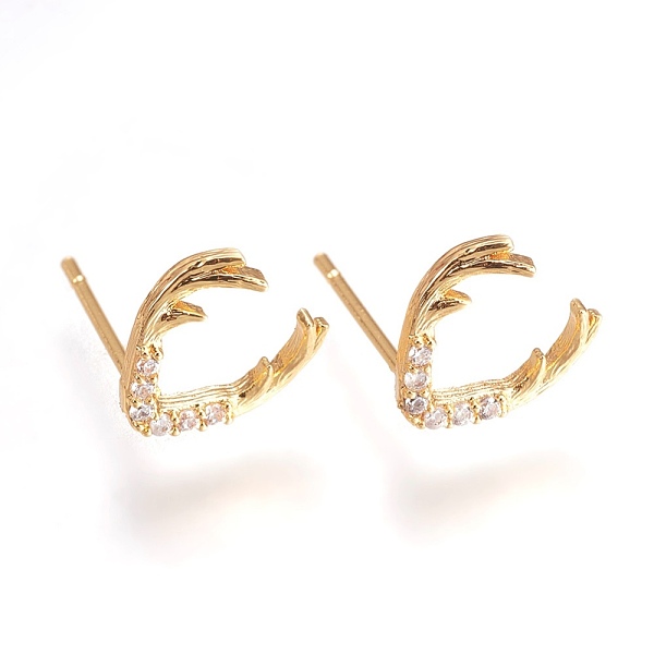 PandaHall Brass Stud Earrings, with Rhinestone, Sprout, Nickel Free, Clear, Real 18K Gold Plated, 9x9x1.5mm, Pin: 0.7mm Rhinestone Clear
PandaHall Brass Stud Earrings, with Rhinestone, Sprout, Nickel Free, Clear, Real 18K Gold Plated, 9x9x1.5mm, Pin: 0.7mm Rhinestone Clear