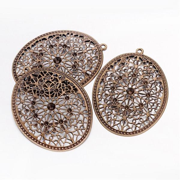 PandaHall Iron Big Pendants, Vintage Filigree Findings, Oval, Antique Bronze, 63x47x1mm, Drilled Diameter: 2~5mm, Hole: 3mm Iron Oval
PandaHall Iron Big Pendants, Vintage Filigree Findings, Oval, Antique Bronze, 63x47x1mm, Drilled Diameter: 2~5mm, Hole: 3mm Iron Oval