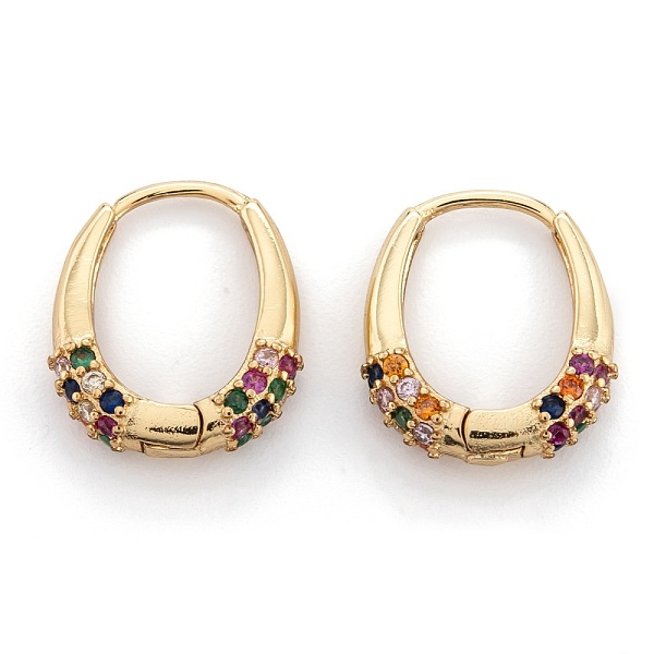 PandaHall Brass Micro Pave Cubic Zirconia Huggie Hoop Earrings, Oval, Real 18K Gold Plated, Colorful, 16x2~3.5mm, Pin: 0.6mm Brass Oval
PandaHall Brass Micro Pave Cubic Zirconia Huggie Hoop Earrings, Oval, Real 18K Gold Plated, Colorful, 16x2~3.5mm, Pin: 0.6mm Brass Oval