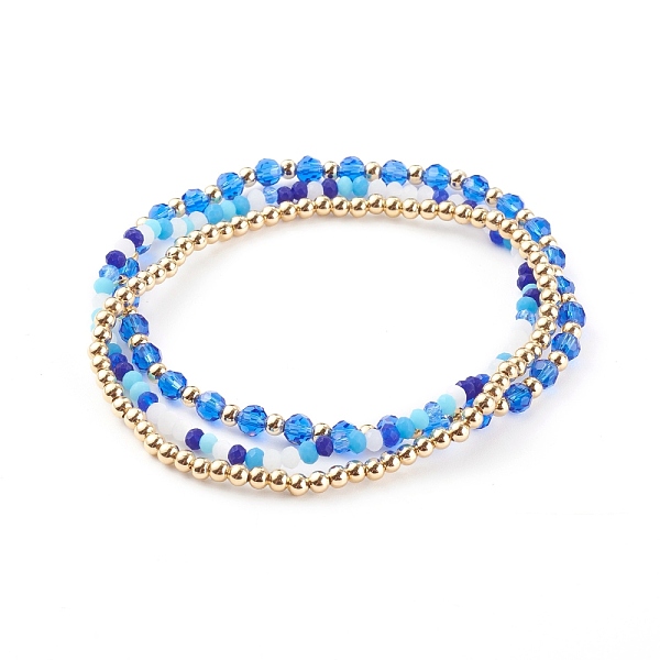 PandaHall Glass & Brass Stretch Beaded Bracelets Sets, Stackable Bracelets, Round & Rondelle, Golden, Dodger Blue, Inner Diameter: 2 inch...
PandaHall Glass & Brass Stretch Beaded Bracelets Sets, Stackable Bracelets, Round & Rondelle, Golden, Dodger Blue, Inner Diameter: 2 inch...