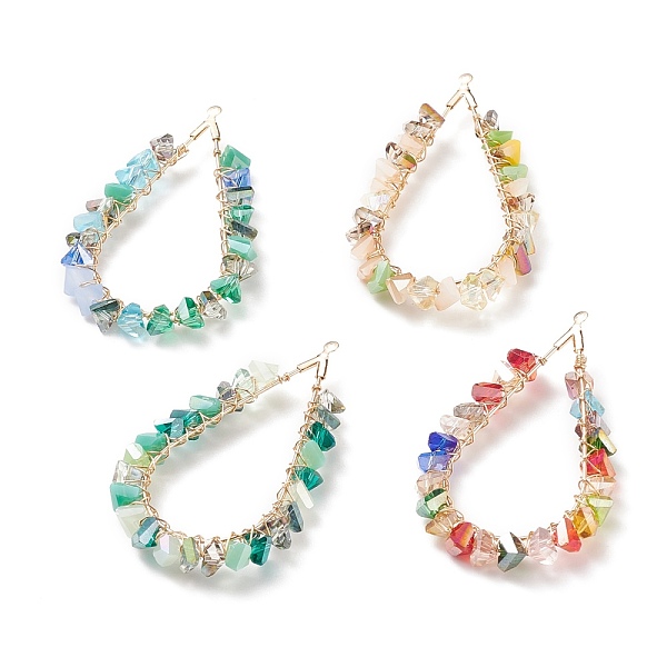 PandaHall Electroplate Glass Big Pendants, with Eco-Friendly Copper Wire, Real 18K Gold Plated, Teardrop, Mixed Color, 50~52x31~32.5x4.5~6mm..., Multicolor
PandaHall Electroplate Glass Big Pendants, with Eco-Friendly Copper Wire, Real 18K Gold Plated, Teardrop, Mixed Color, 50~52x31~32.5x4.5~6mm..., Multicolor